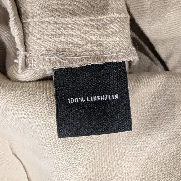 LAFAYETTE 148 100% Linen Wide Leg Pants 16 Tan Sand Women's - Picture 6 of 8